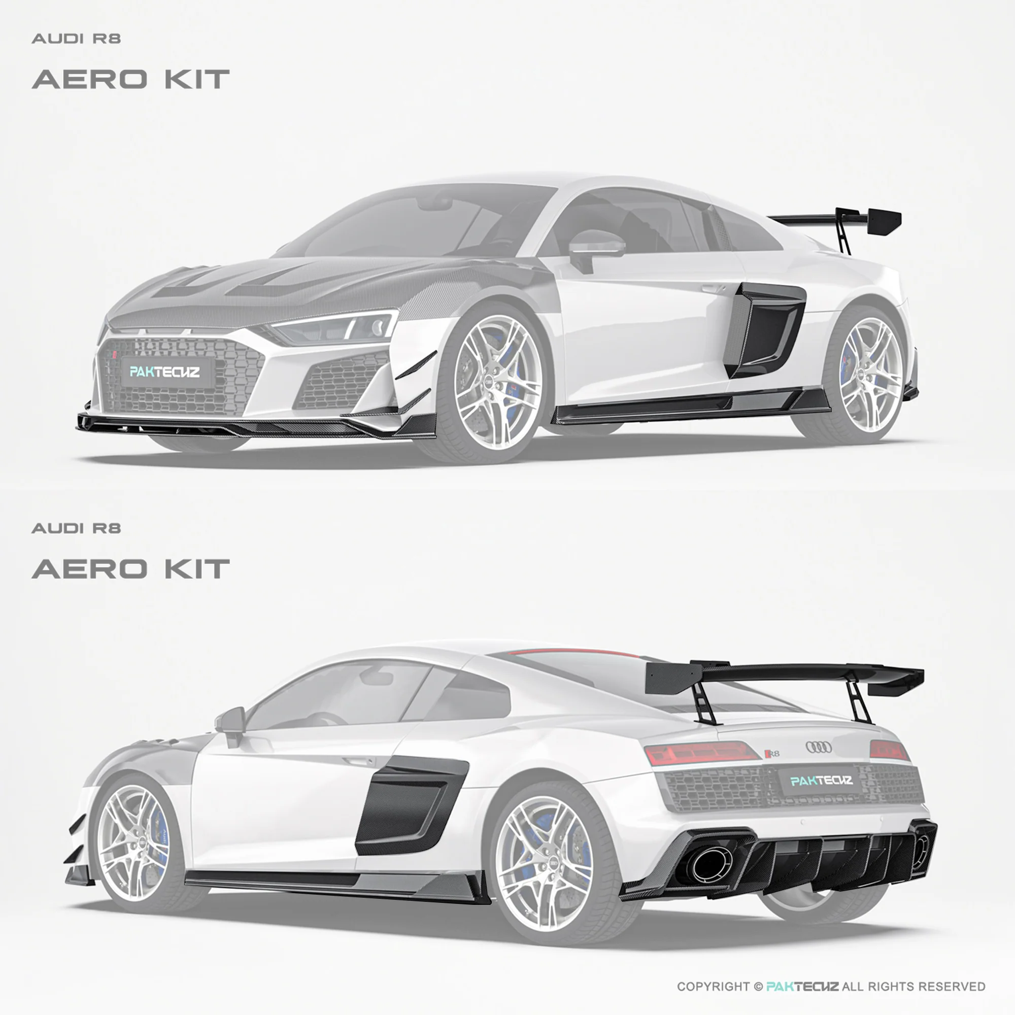 Audi R8 (Gen 2) Paktechz Full Dry Carbon Aerodynamics kit (2019-2023) - Image 23