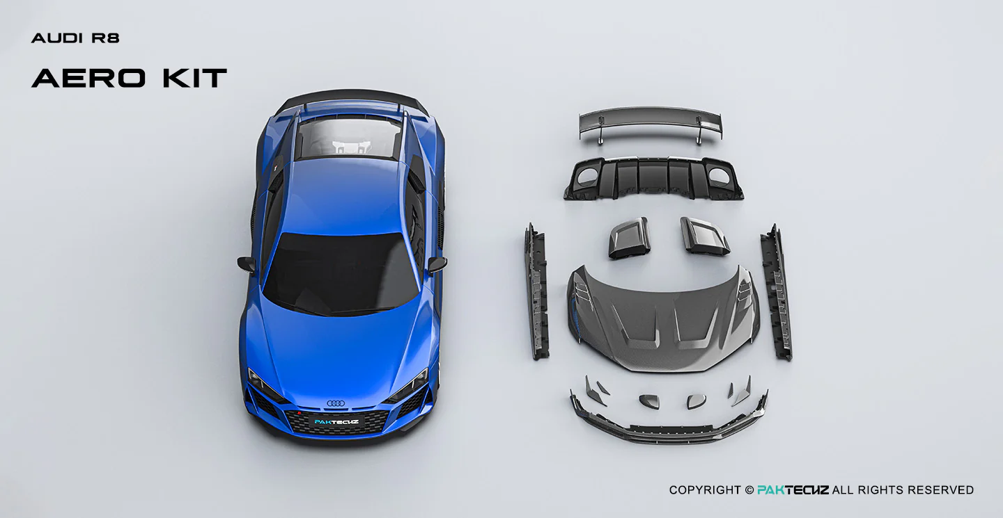 Audi R8 (Gen 2) Paktechz Full Dry Carbon Aerodynamics kit (2019-2023) - Image 8