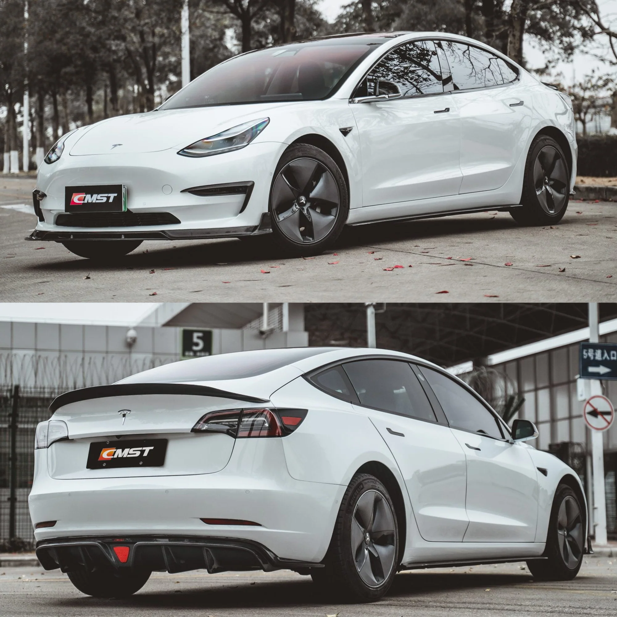 CMST Carbon Fiber Full Body Kit Style C for Tesla Model 3 - Image 2