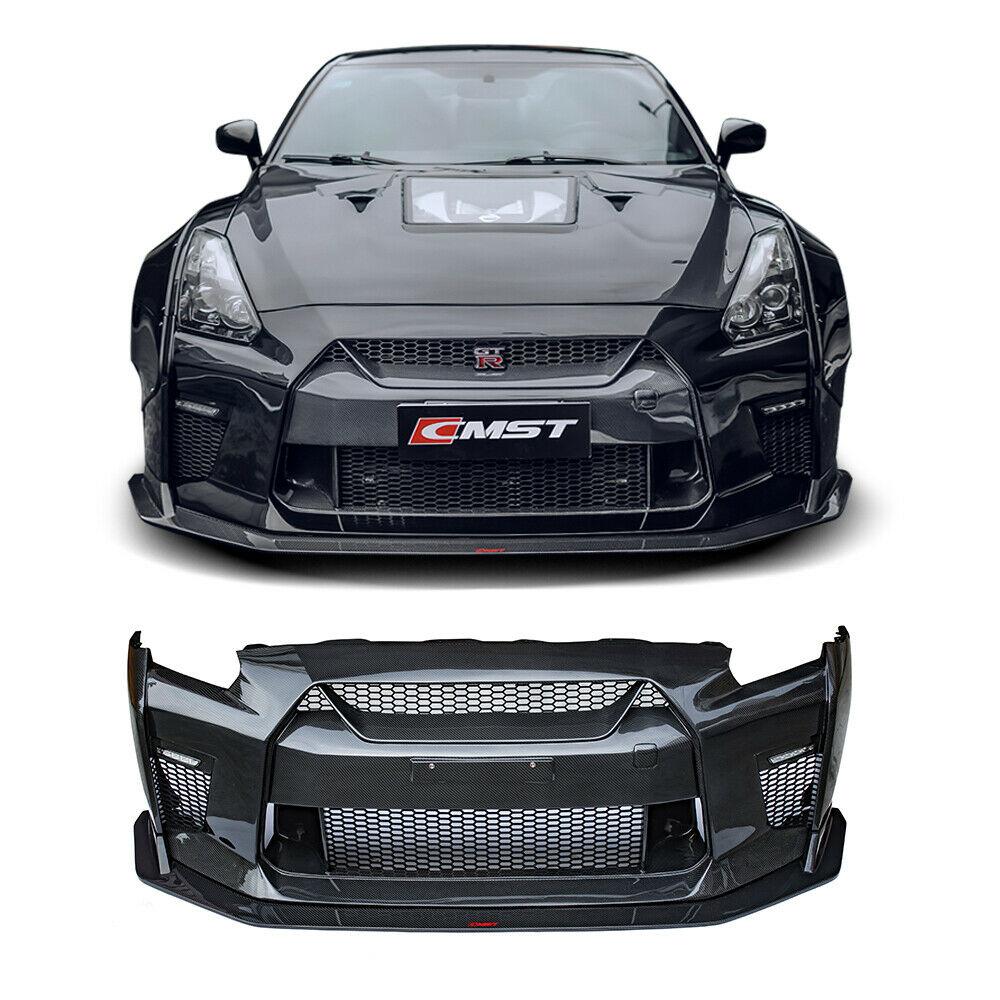 CMST Carbon Fiber Stage 1 Front Bumper & Lip for Nissan GTR GT-R R35 2008-2016 Facelift Conversion - Image 4