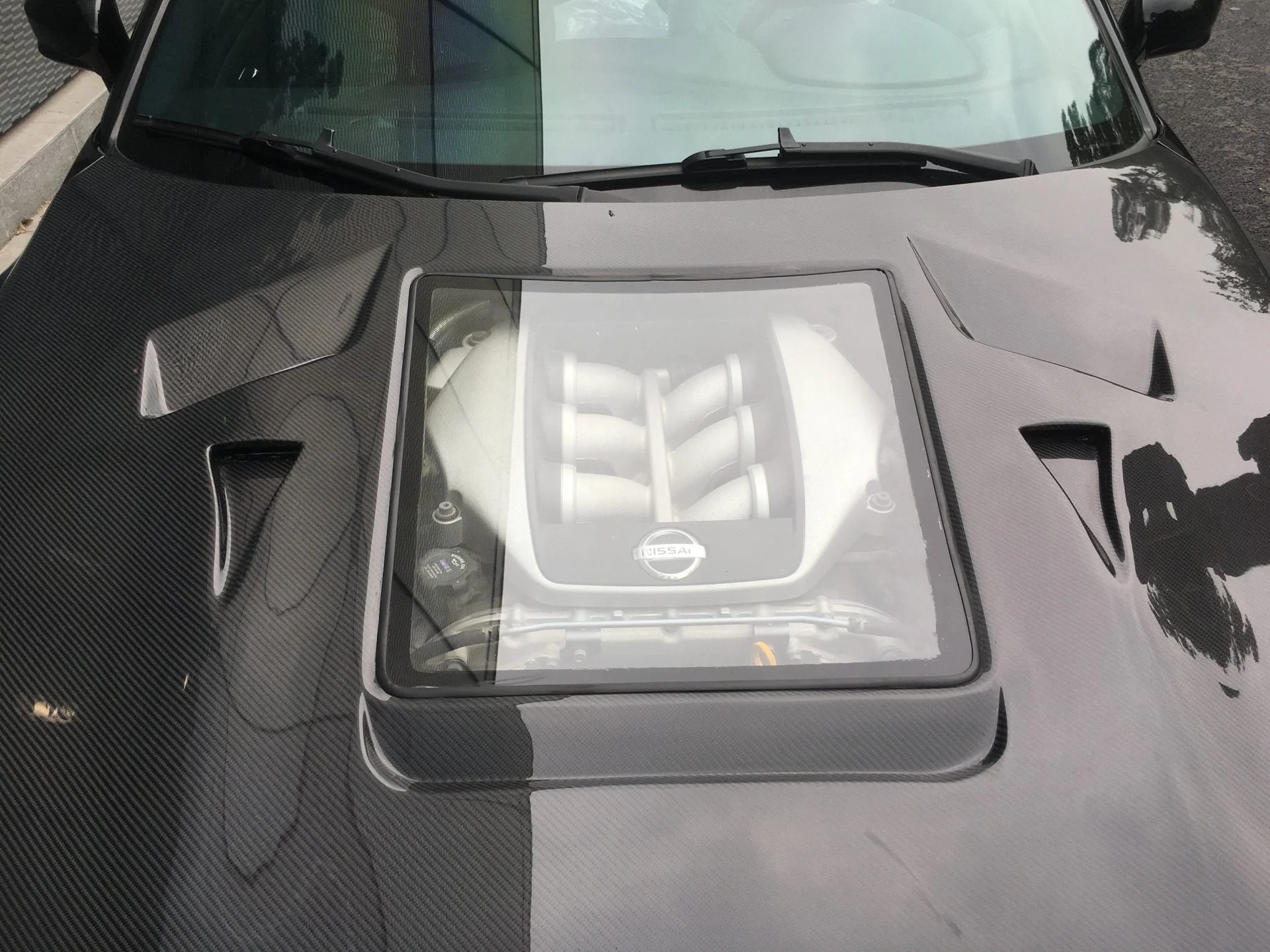 CMST Tuning Nissan GTR GT-R R35 2008-2016 Carbon Fiber Tempered Glass Transparent Hood Window See Through - Image 18