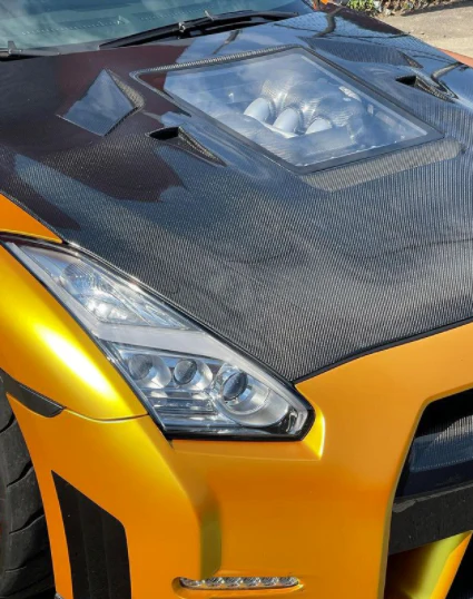 CMST Tuning Nissan GTR GT-R R35 2008-2016 Carbon Fiber Tempered Glass Transparent Hood Window See Through - Image 20