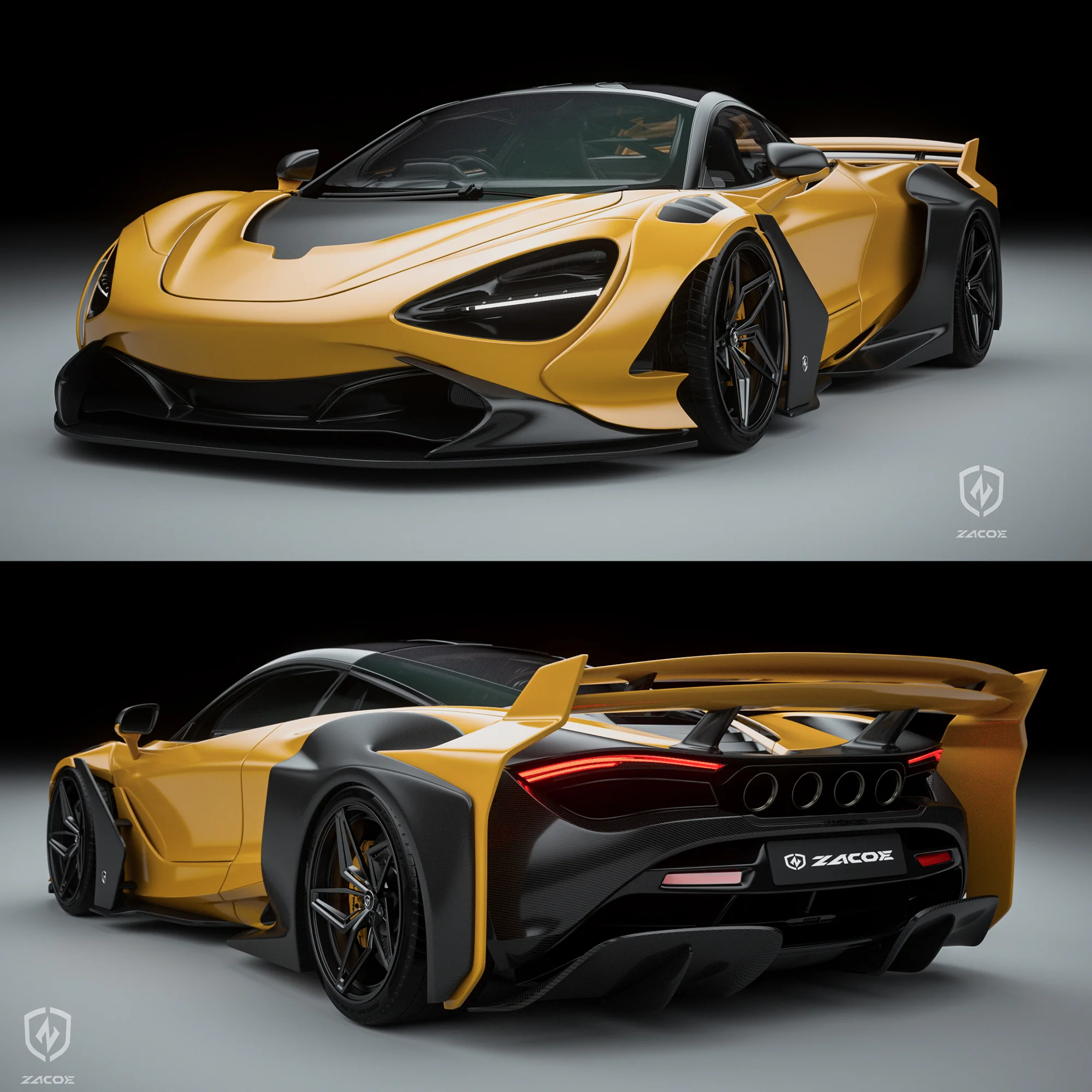 ZACOE McLaren 720s Galaxy Carbon Fibre Wide Body Kit (43pcs/set) - Image 4