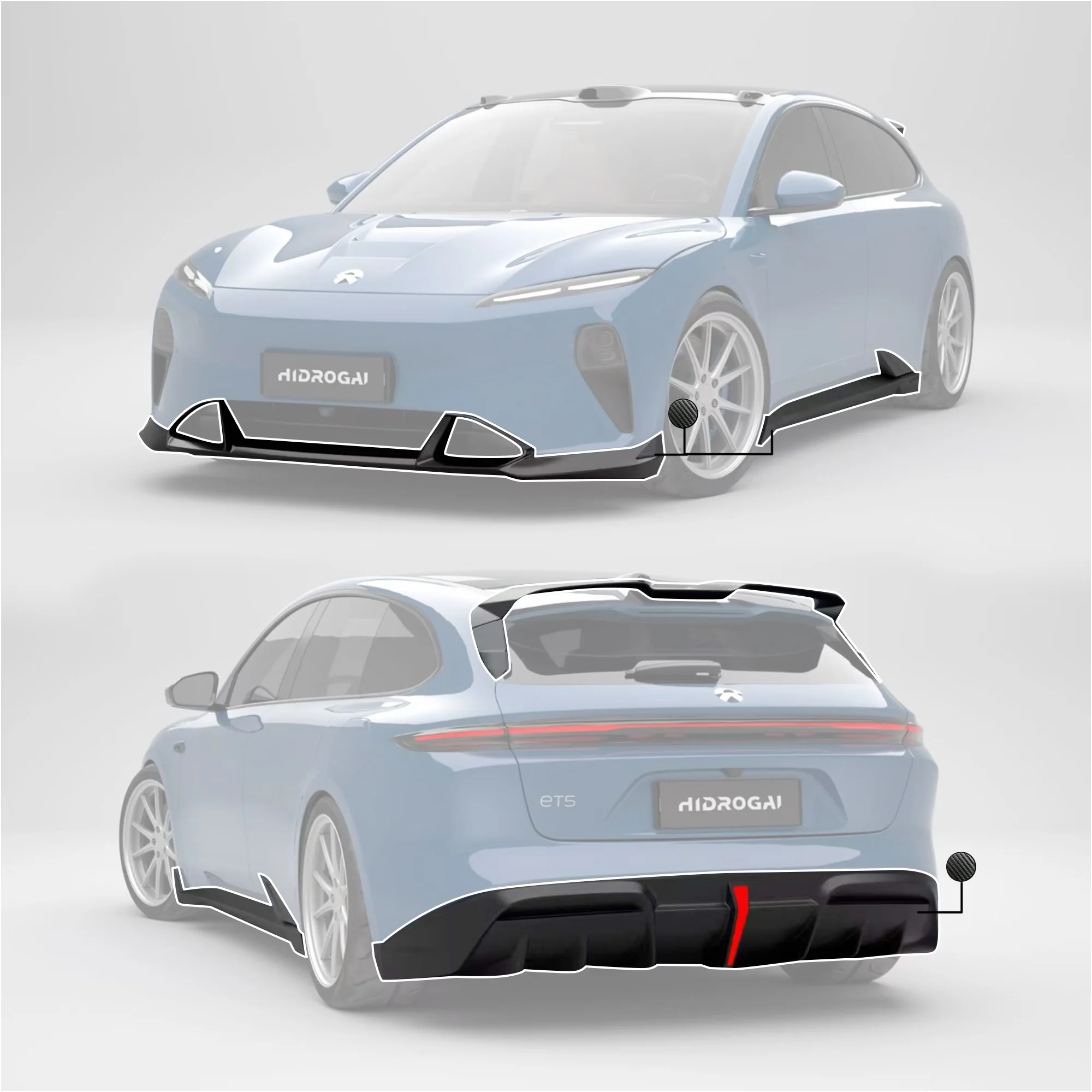Robot Craftsman NIO ET5/ET5t Lowline Bodykit (Hydrogai Series) - NIO ET5/ET5t (NT 2.0 / Pre-Facelift) - Image 28