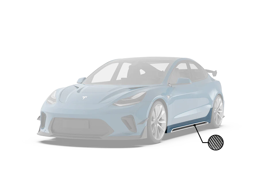 Robot Craftsman Tesla Model 3 “HACKER” Side Skirts (2017–2023 pre-facelift) - Image 2