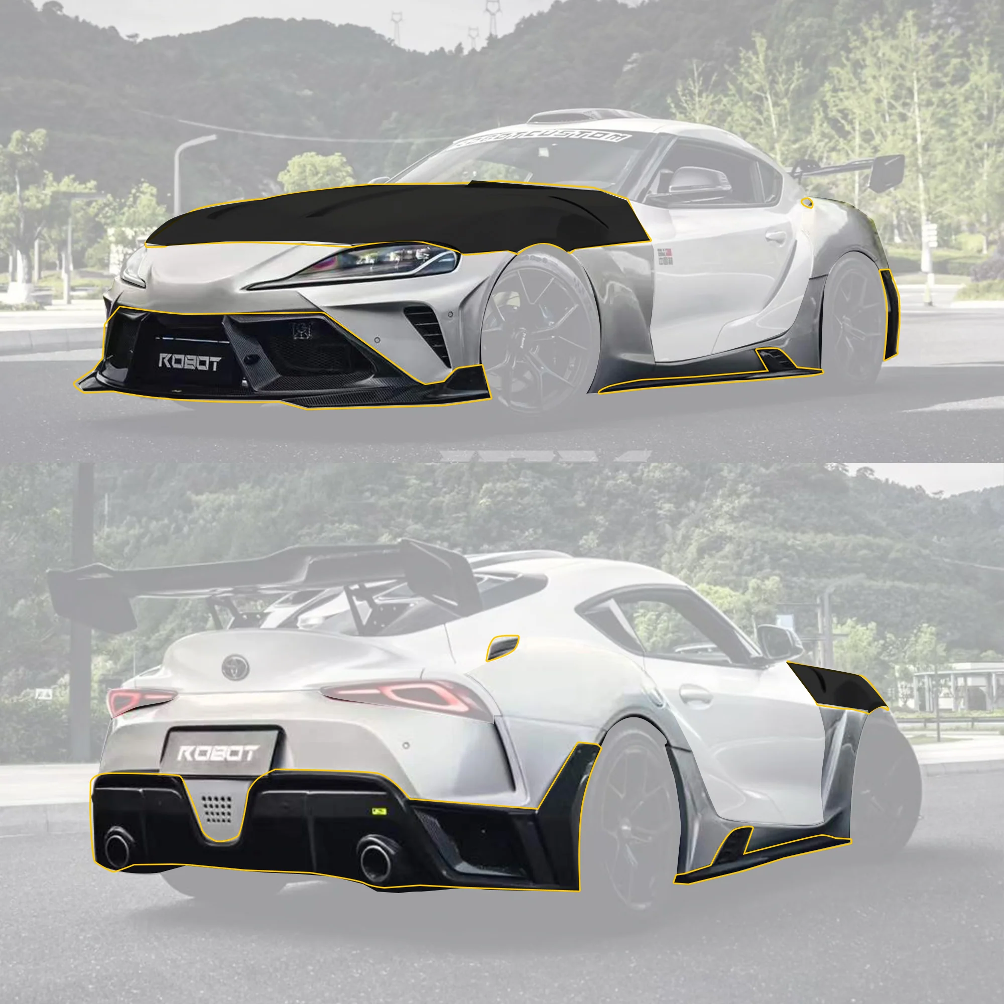 Robot Toyota GR Supra  Alerion B Complete Narrow Body Kit - Image 42