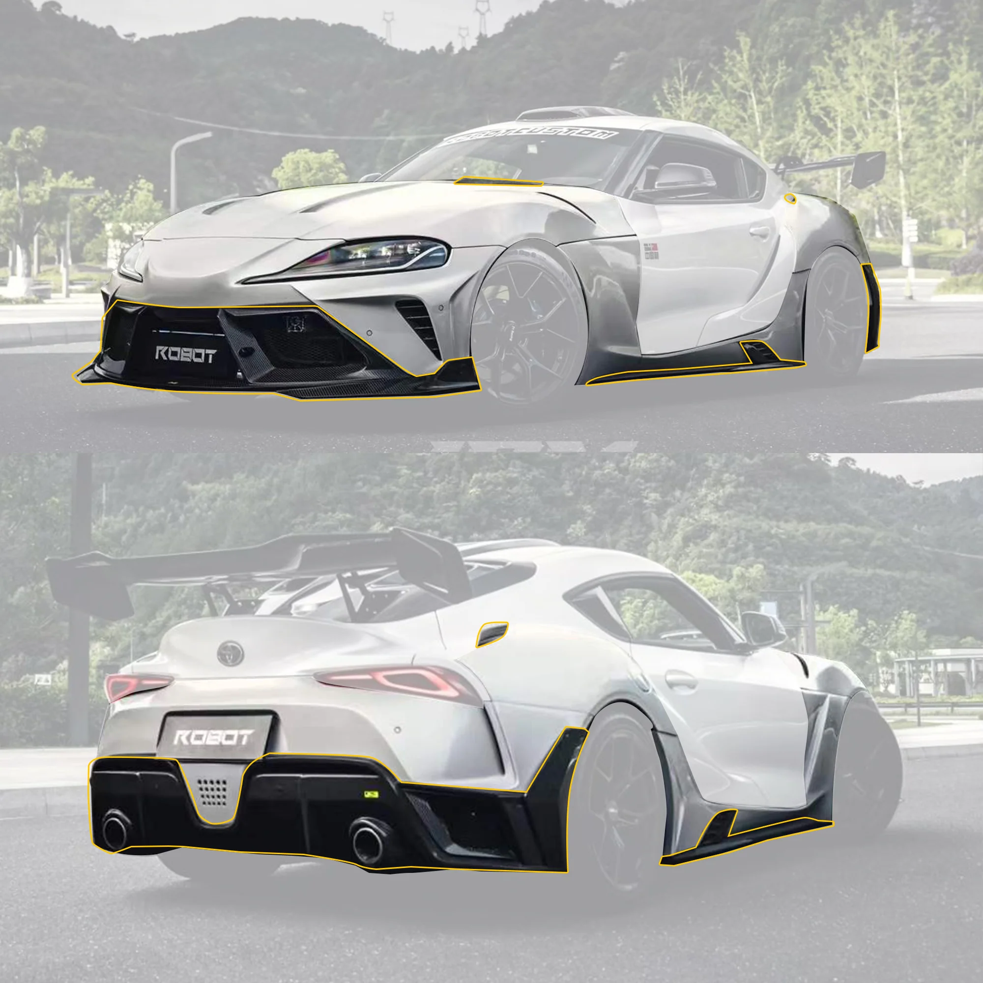 Robot Toyota GR Supra  Alerion B Complete Narrow Body Kit - Image 44