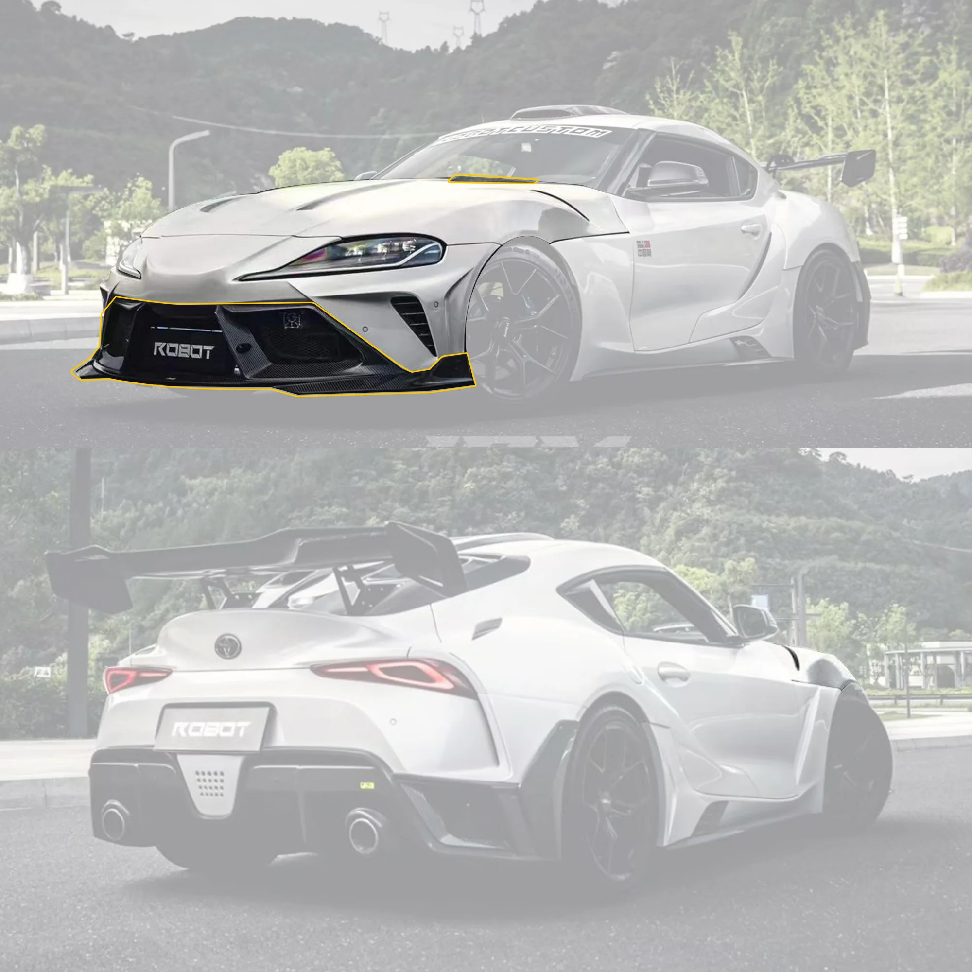 Robot Toyota GR Supra  Alerion B Complete Narrow Body Kit - Image 45