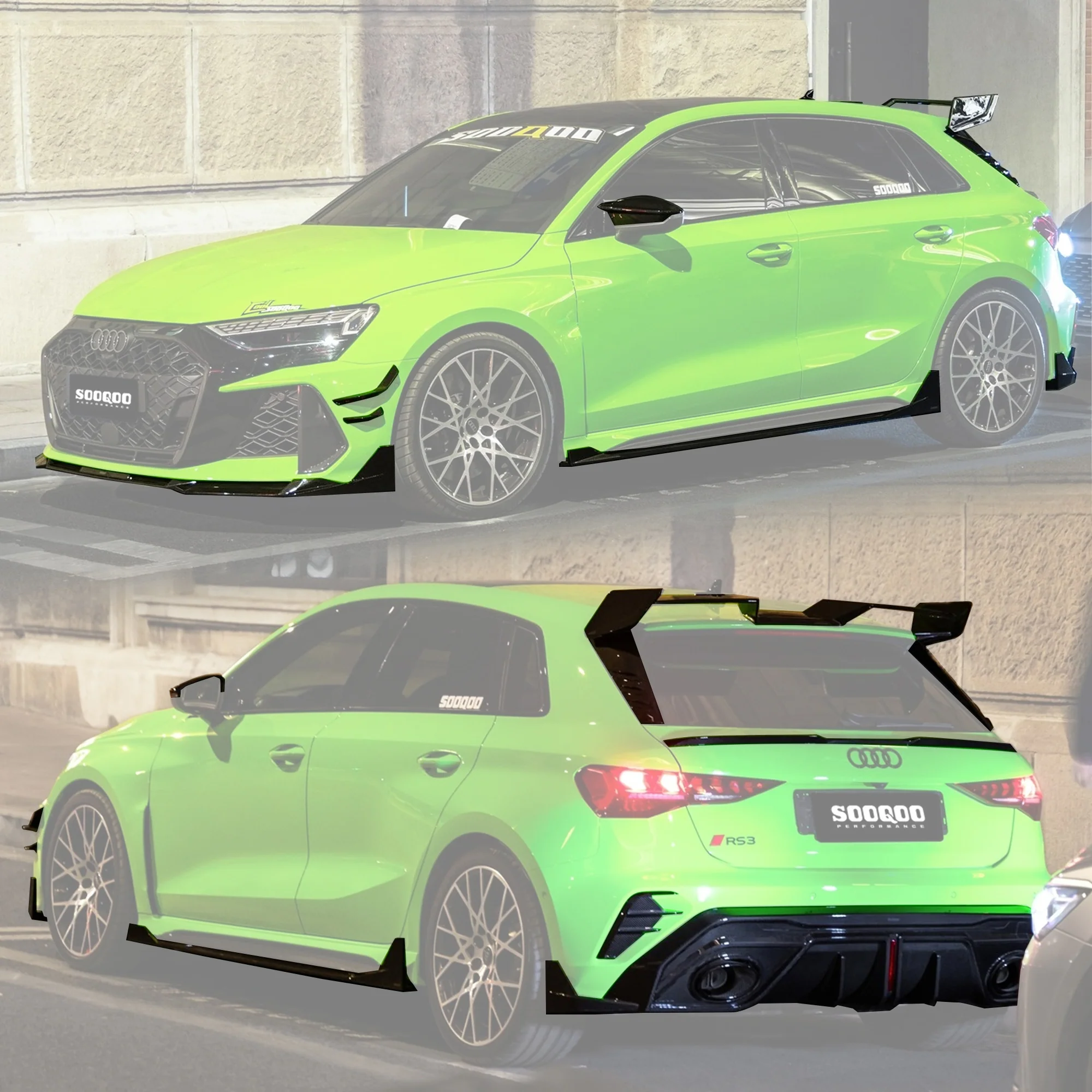 SOOQOO Audi RS3 8Y Full Dry-Carbon (Prepreg) Body Kit HATCHBACK