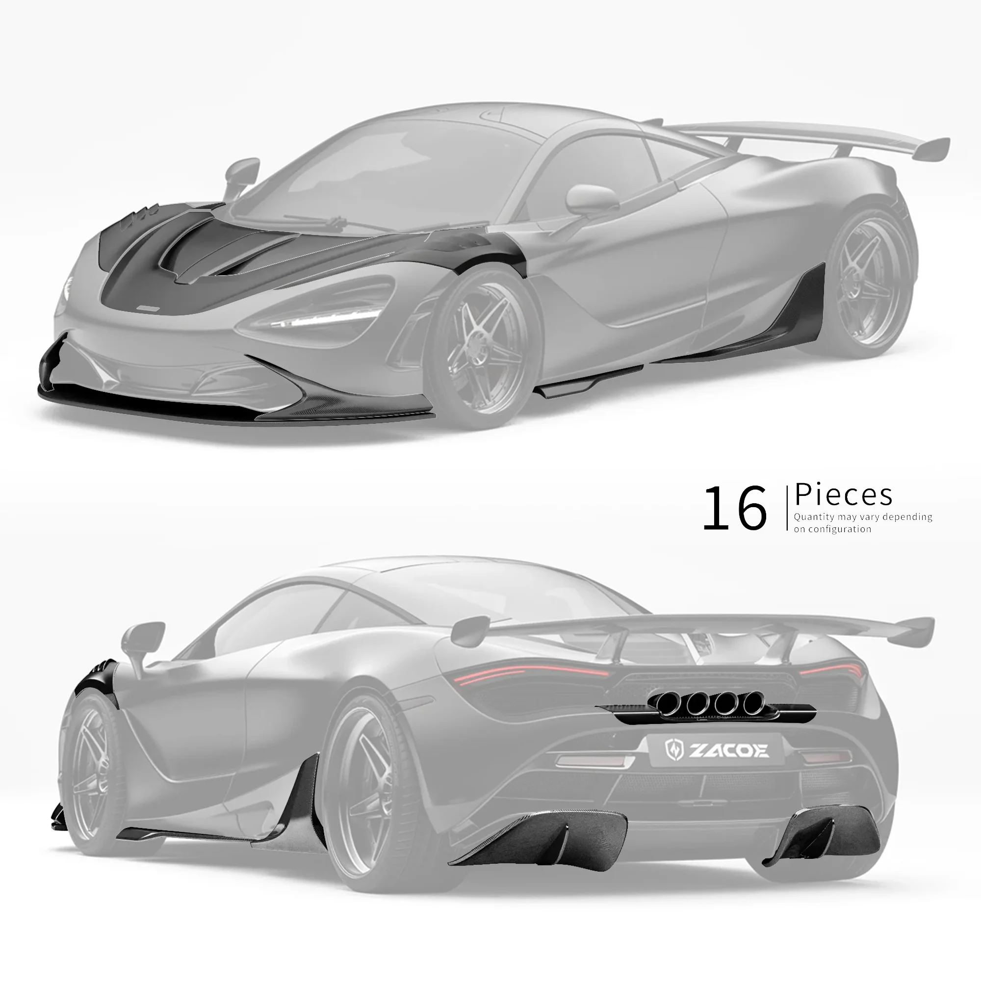 ZACOE McLaren 720s  Carbon Fibre  Body Kit (16pcs/set) - Image 3
